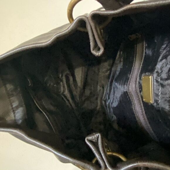 SIMPLY VERA  DARK BROWN SOFT THICK PEBBLED LEATHER BAG - Picture 7 of 11